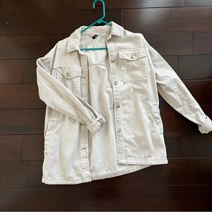 Divided cream button up oversized top